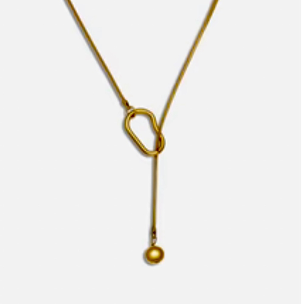 #2 CLEAR OUTElegant Gold lariat necklace